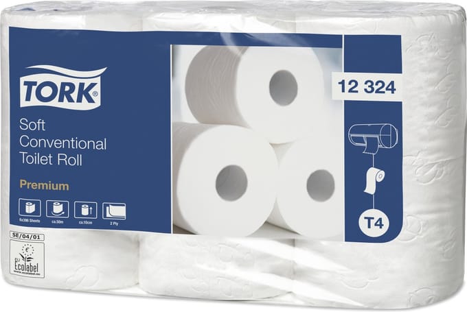 Tork toiletpapier Traditional, 2-laags, T4 Premium, wit, pak van 6 rollen 7 stuks