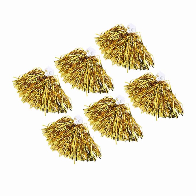 6 stuks Cheerer Pompons Cheer Sportfeest Dansaccessoires (gouden) yellow