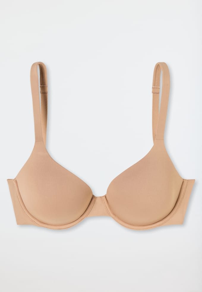 Schiesser Beugelbeha Unique Micro - met glijdende cups - Dames Beha maple beige