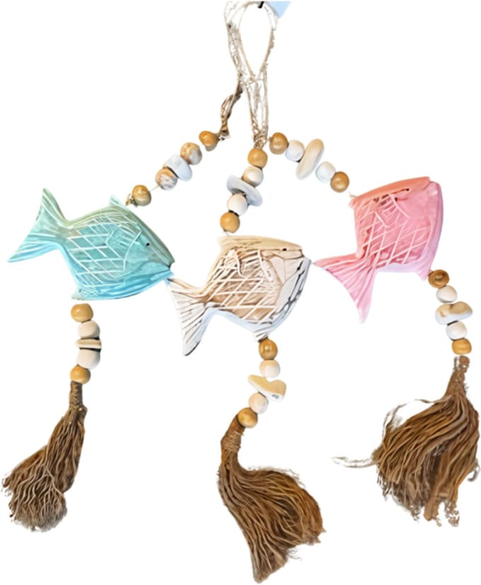 Hanging fish beads S/3