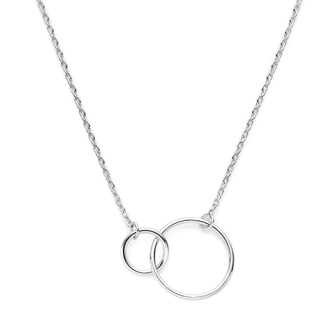 zilver gerhodineerd collier rondjes 41 + 4 cm 1337206