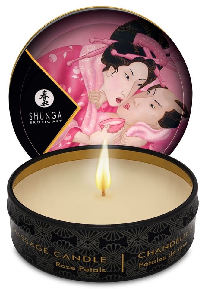 Shunga - Mini Massagekaars - Aphrodisia Rose Petals