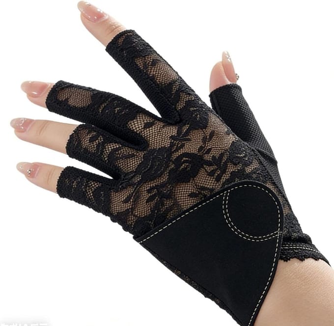 Biljarthandschoen Linkerhand - Poolhandschoen Dames - Precisie Spel - Antislip Siliconen Grip - Ca. 17 cm - Wit