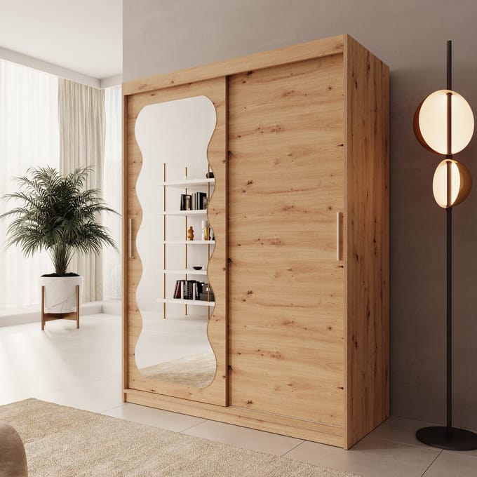 Meubella - Sentoji - Kledingkast - Eikenpatroon - 150x62x200 cm