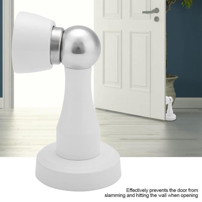 1 Set Roestvrij Staal Sterke Magneet Deurstopper Houder Solide Magnetische Deurvanger Accessoires White