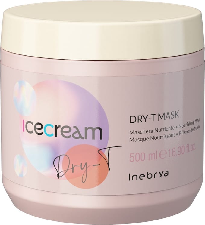 Inebrya, Ice Cream Dry-T, Haarbehandeling Crème Masker, Hydraterend, 500 ml