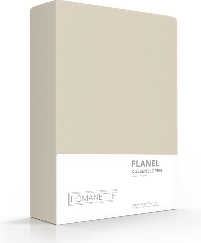 Romanette - Flanel - Kussenslopen - Set van 2 - 60x70 cm - Zand