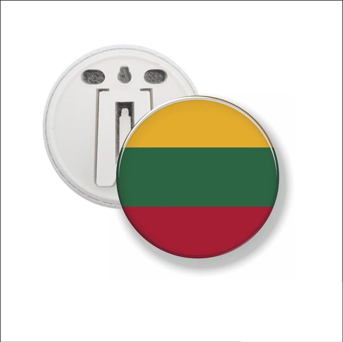 Button Met Clip 58 MM - Vlag Lithouwen