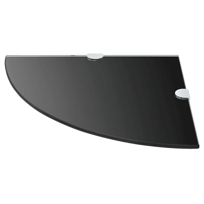 vidaXL - Hoekschappen - 2 - st - met - chromen - dragers - 25x25 - cm - glas - zwart