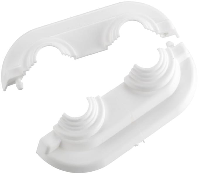 Danfoss Dubbele rozet (PVC wit) voor buisd, 12-24mm, afst, 50 mm, (5St,), 192H0161
