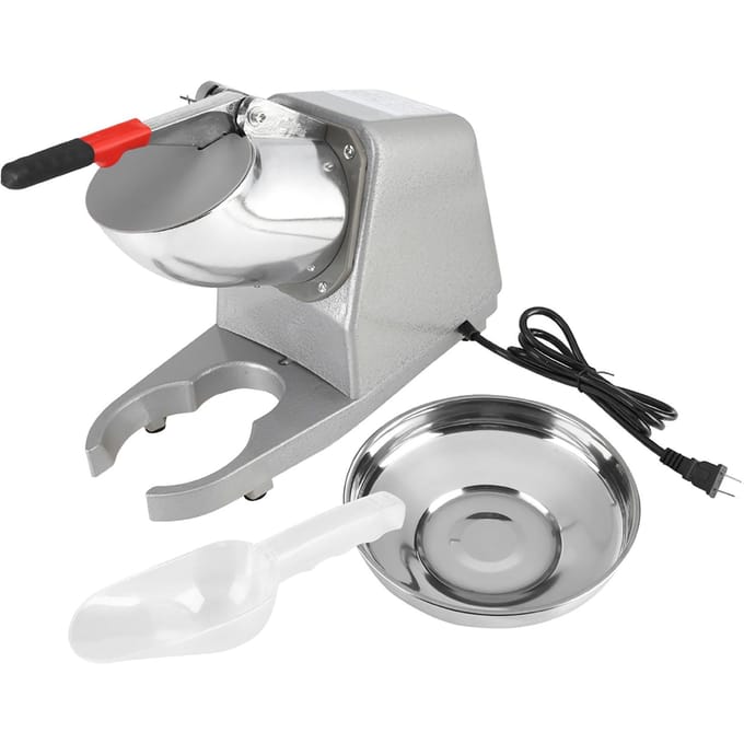 Commercial Household Manual Electric Ice Crusher Shaver Machine Snow Cone Maker gray