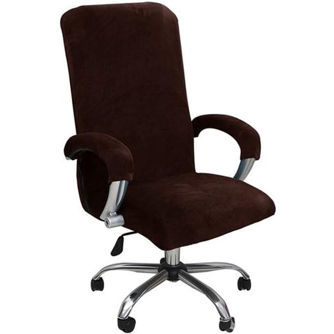 Housse de Chaise Élastique en Velours Housse de Chaise Usage Bureau Housse de Fauteuil Internet Café Cinéma Housse de Siège de Chaise d'Ordinateur Usage Bureau Pour Usage Domestique M Size café