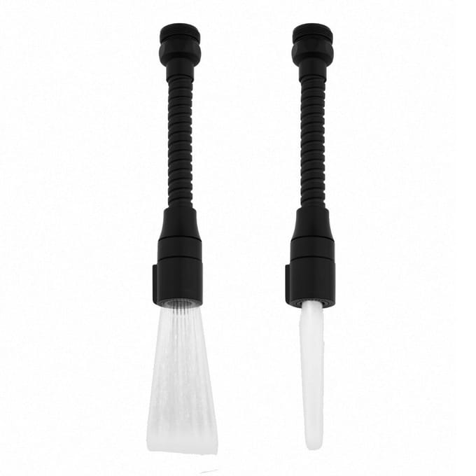 Aérateur de Robinet Double Fonction, Long, Flexible, Noir F22/M24