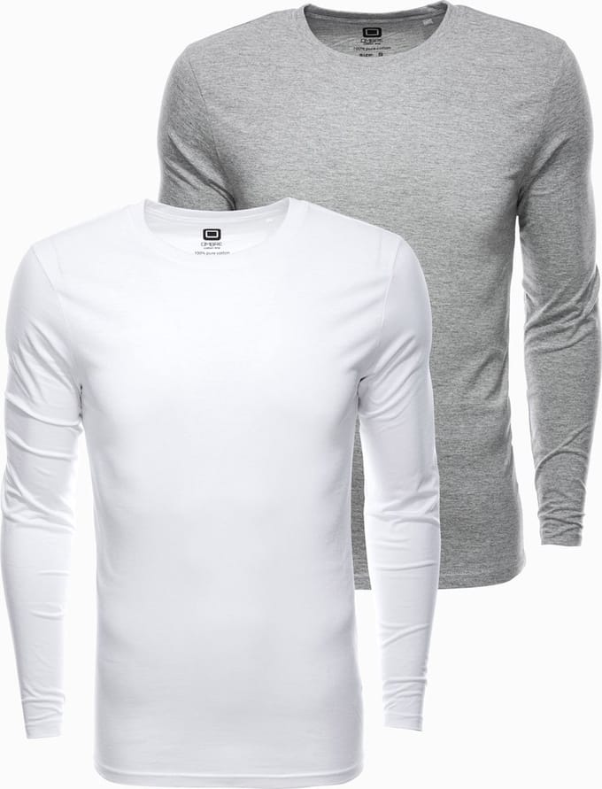 Heren effen longsleeve - mix 2-pack V1 Z43