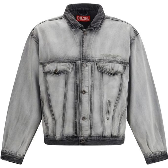 Diesel Grijs Katoenen Denim Jas