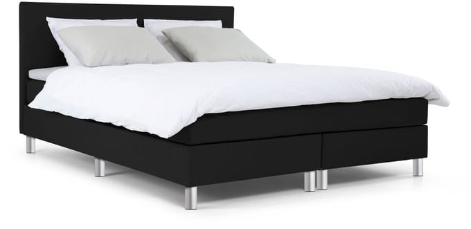 Maxi Owen Boxspring 140x200 cm - Gestoffeerde Boxspring met Matras - Bed - Zwart - Tweepersoonsbed