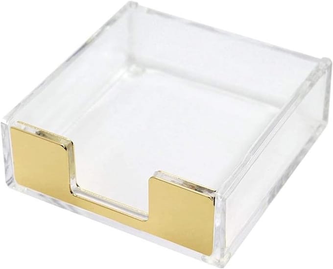 Acryl Sticky Note Pad Houder voor Bureau - Memo Dispenser en Organizer voor Thuis en Kantoor