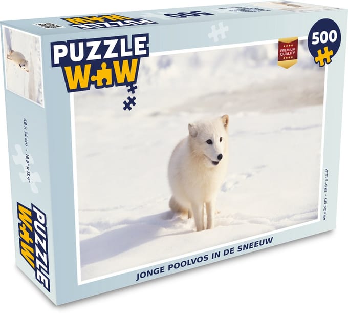 Puzzel Vos - Sneeuw - Wit - Legpuzzel - Puzzel 500 stukjes
