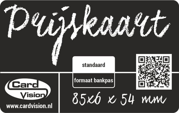100 stuks Mat gelamineerde zwarte blanco PVC kaarten - Prijskaarten