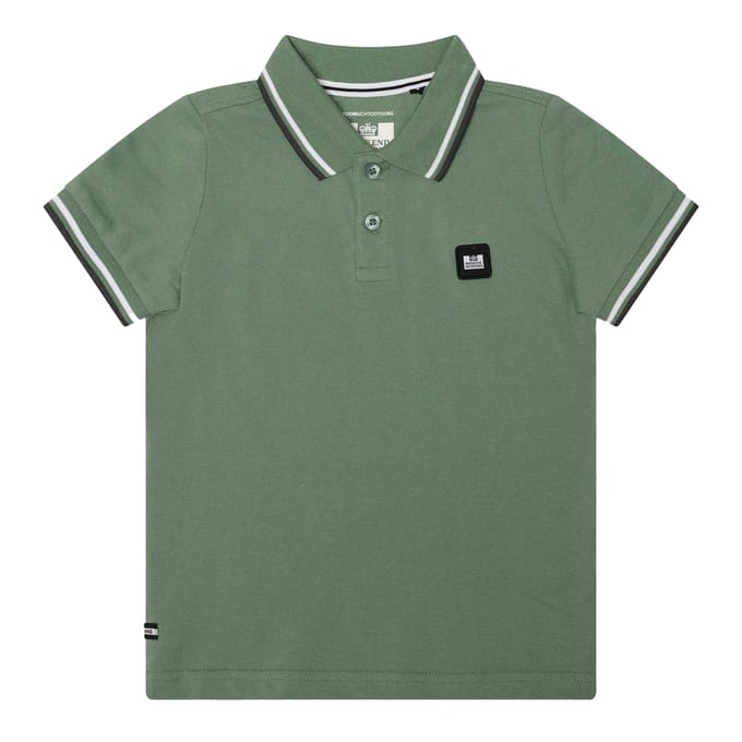 Weekend Offender Kinder Amorite Tipped Katoenen Poloshirt (Mid Groene)