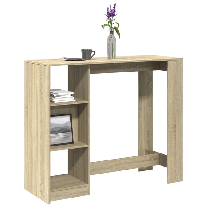 vidaXL - Bartafel - met - schap - 124x46x103,5 - cm - hout - sonoma - eikenkleur