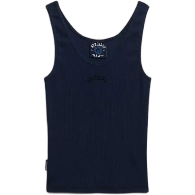 Superdry Essential Logo Scoop Mouwloos T-shirt Blauw M Vrouw