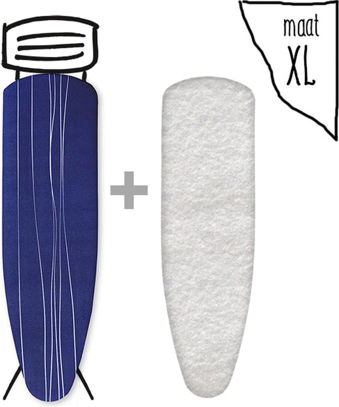 Leuke Strijkhoezen | Strijkhoes met Molton - Royal Blue - maat XL - complete set