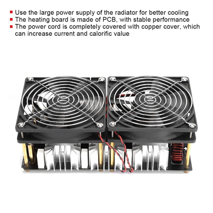 Module de chauffage par induction haute fréquence haute puissance 2 500 W avec bobine en spirale et eau gray