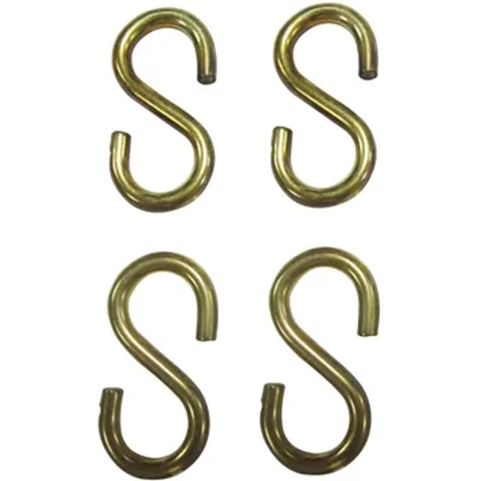 Sencys S-haak - Messing - Gelijk - Diam. 5x50mm - 4 Stuks