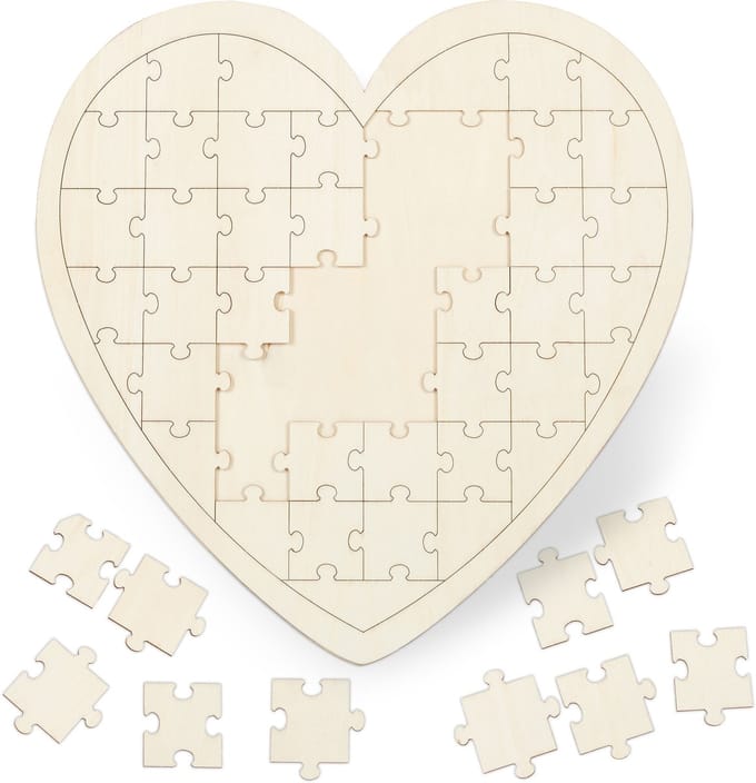 hart puzzel - 49 delen - 45 x 45 cm - hout