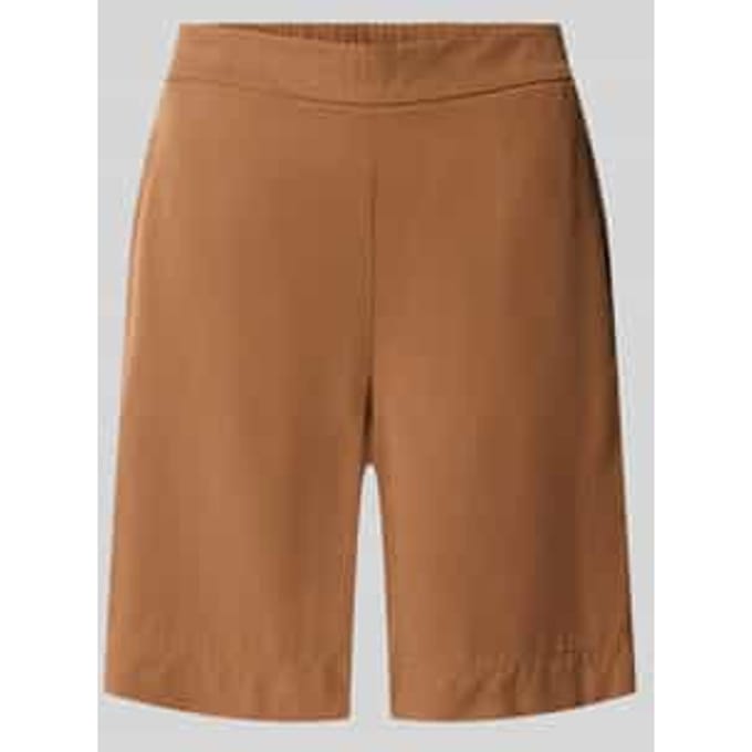 straight fit short en met linnen en viscose