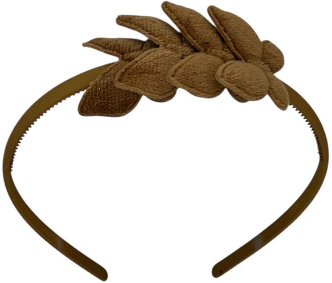 Diadeem met vlinders - khaki diadeem - velvet - bruin
