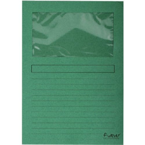 Exacompta FOREVER® Pak van 100 venstermappen 120g/m2 - 22x31cm voor A4 - Fel groen - 50103E