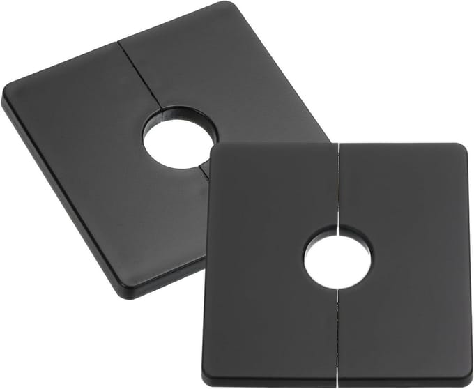 Afdekplaat - Wandflens - Leiding Afwerking - Zelfklevend - 2 stuks - Zwart