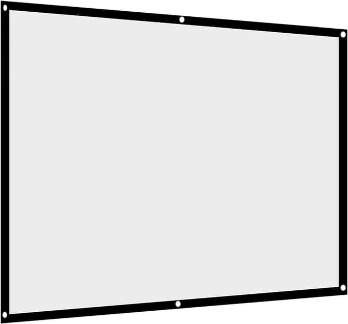 Projectorscherm Polyester - Draagbaar Projectiedoek - Outdoor Films Kijken - Opvouwbaar en Draagbaar - 100 Inch 4:3 - Wit