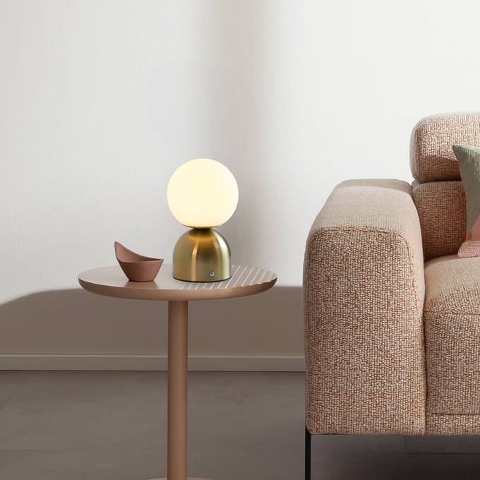Schöner Wohnen LED tafellamp op accu RUDI, goud, hoogte 20 cm, CCT, touchdimmer