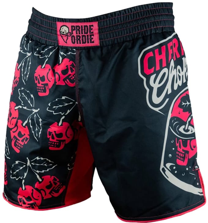 PRiDEorDiE Fightshorts Cherry Choke Zwart - M