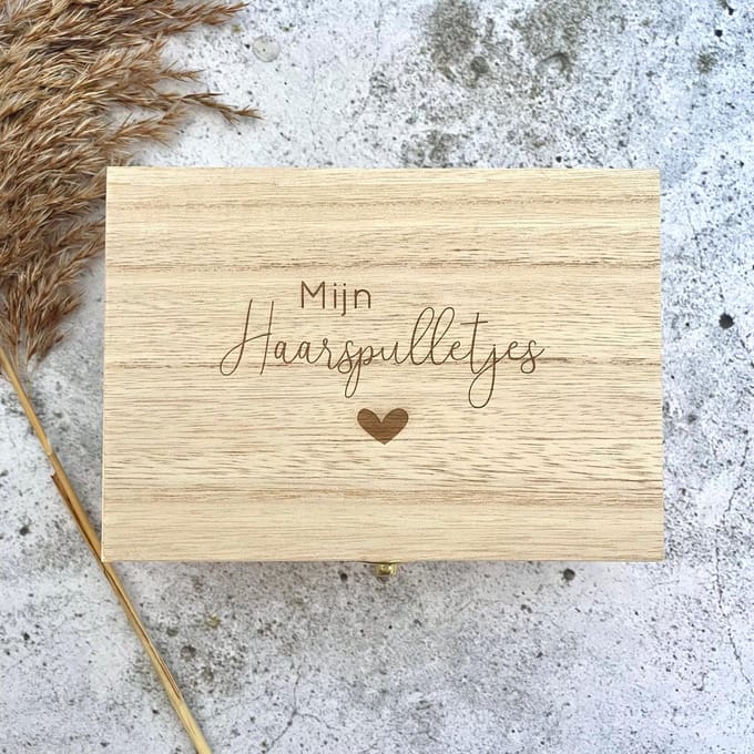 Mijn haarspulletjes | hartje | opbergdoosje haarspullen | bewaardoosje haaraccessoires