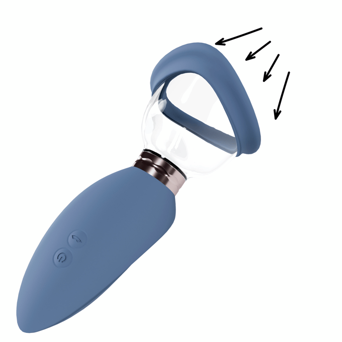 Pumped by Shots Opwindend - Oplaadbare Vulva- en Borstpomp pumps - Blauw