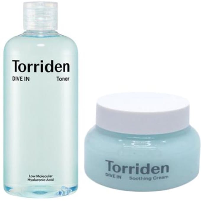 TORRIDEN Dive-In Laag Moleculair Hyaluronzuur Toner & Dive-In Verzachtende Crème Set | Dagelijkse Hydraterende Routine