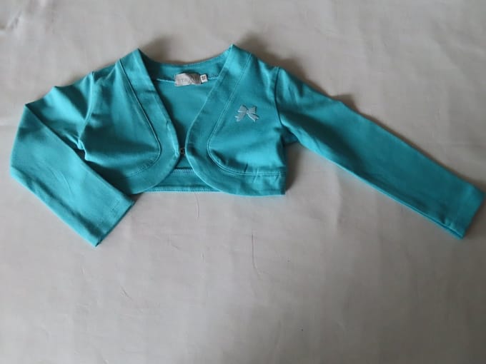 Bolero - Korte gilet - Meisje- Aqua - 2jaar 92