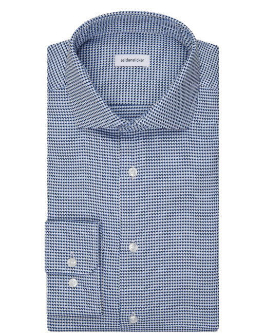 Seidensticker Overhemd Regular Fit - Spread Kent |-Mid Blue - Maat 42 - 100% Katoen