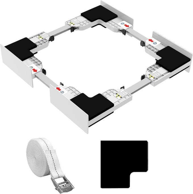 Universele Verbindingsframekit voor Wasmachine en Droger | Ruimtebesparende Tussenbouwset (46-66 cm)