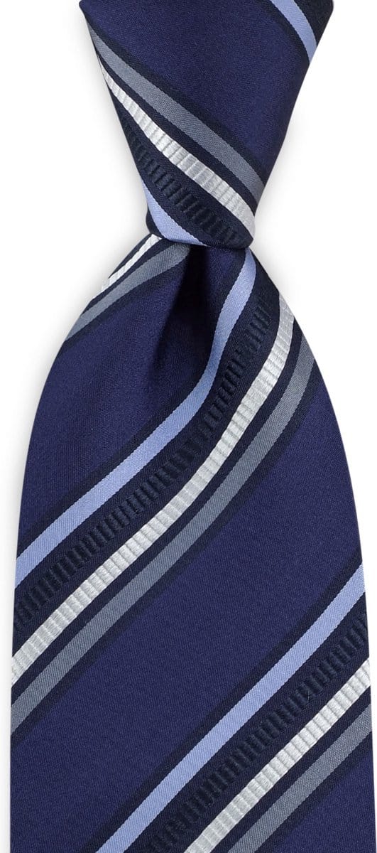 JB Collection - Stropdassen - stropdas London Connection - marine / lichtblauw / grijs / wit