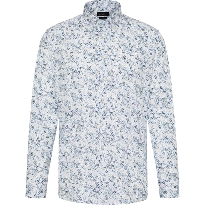Bugatti Herren Casual overhemd met bloemenprint