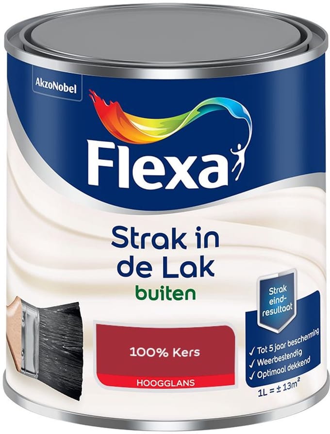 Flexa - Strak In De Lak Buitenlak Hoogglans - 100% Kers - Mengverf - 1 L