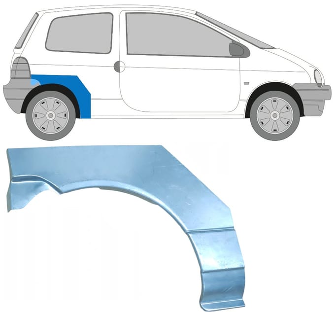Reparatiepaneel achterspatbord voor Renault Twingo 1993-2007 / Rechts