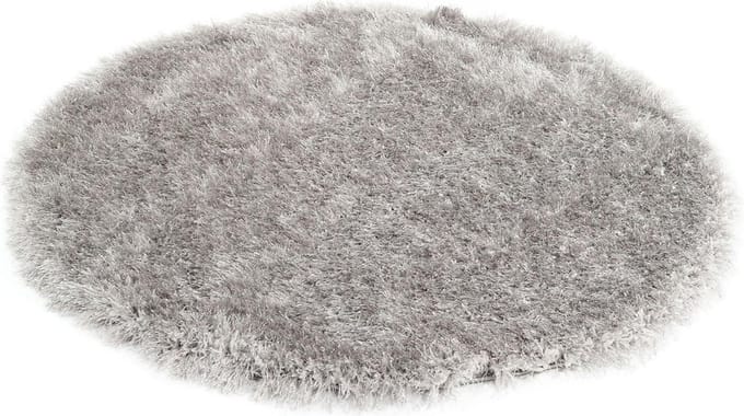 Rond Hoogpolig Vloerkleed Met Glittergaren Grijs-Ø 120 cm