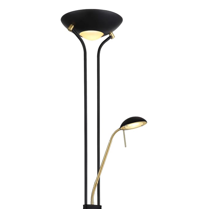Globo Vloerlamp Leonas messing/zwart