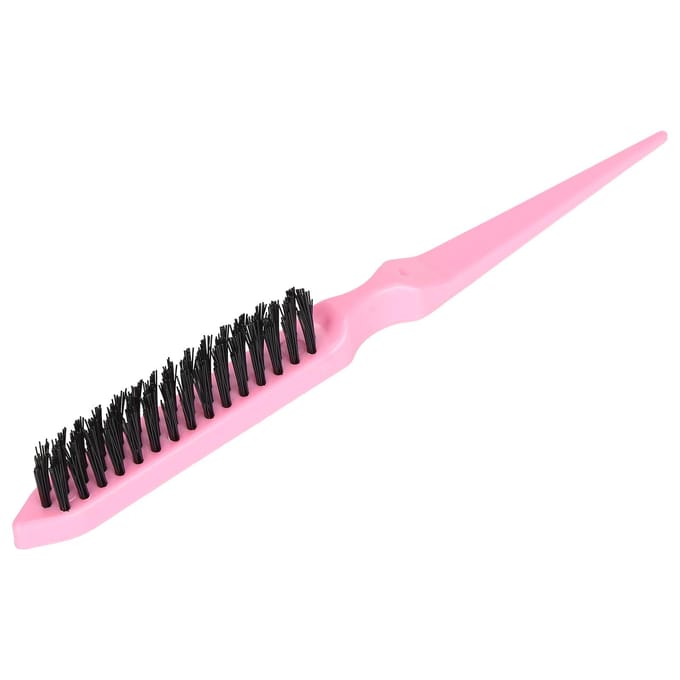 Plastic handvat plaagborstel Reizen Draagbaar Nylon Haar Baardborstel Styling Tool (Roze) pink